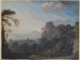 Landscape with Figures, Pierre Antoine Patel the Younger French, Gouache on vellum