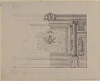 Design for a Wall Decoration, Anonymous, French, 18th century, Pen and ink, brush and gray wash