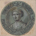 Portrait of Rinaldo Orsino, Archbishop of Florence (1474–1508), Bernardino Capitelli (Italian, Siena 1590–1639), Pen and dark brown ink, brush and brown wash, highlighted with white gouache, over traces of red chalk, on green prepared paper