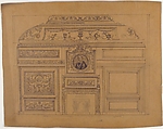 Boiserie from the Hôtel Colbert de Villacerf, Anonymous, French, 19th century, Graphite, pen and black ink
