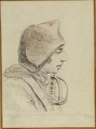 Head of a soldier in profile, with a sword handle, Baron Dominique Vivant Denon (French, Givry 1747–1825 Paris), Pen and brown ink over black chalk
