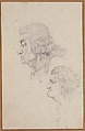 Portraits of Jean-Baptiste-Joseph Gobel (1727-1794), Bishop of Paris in 1792-93, and Pierre-Gaspard Chaumette (1763-1794), Procurator of the Commune in 1792, sketched on the way to the guillotine, April 12, 1794., Baron Dominique Vivant Denon (French, Givry 1747–1825 Paris), Black chalk