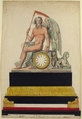 Design for Clock, Anonymous, French, 19th century, Graphite, pen and black ink, gouache and watercolor