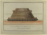 Design for a Machine, Anonymous, French, 18th century, Pen and brown ink, watercolor. Dimensions in pieds given on each side of machine.