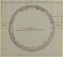 Plan for a Circular Room, Anonymous, French, 18th century French, Pen and black and gray ink, brush and gray and rose wash