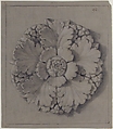 Design for a Rosette Relief, Anonymous, French, 19th century, Graphite, black chalk, heightened with white;  framing lines in black chalk