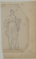 Female Figure with Anchor, Anonymous, French, 18th century, Graphite, pen and black ink