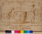 Design for an English Political Satire, Hubert François Gravelot (French, Paris 1699–1773 Paris), Pen and brown ink, brush and brown wash