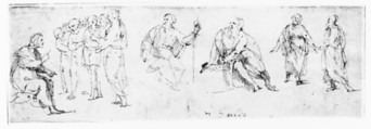 Figures, attributed to Francesco Allegrini (Italian, Cantiano (?) 1615/20–after 1679 Gubbio (?)), Pen and brown ink