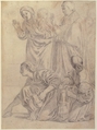 Portion of the Martyrdom of Saint Cecilia, After Domenichino (Domenico Zampieri) (Italian, Bologna 1581–1641 Naples), Black chalk