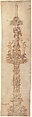 Design for a Candlestick, attributed to Pietro Torrigiano (Italian, Florence 1472–1528 Seville), Pen and brown ink, brush and brown wash, on vellum