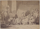 The Despair of Hecuba, Pierre Peyron (French, Aix-en-Provence 1744–1814 Paris), Pen and black ink, gray wash