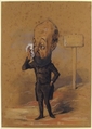 Caricature of Henri Mürger, Nadar (French, Paris 1820–1910 Paris), Pen and watercolor