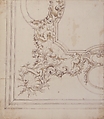 Design for a Ceiling Decoration, Donato Giuseppe Frisoni (Italian, Laino, near Como 1683–1735 Ludwigsburg), Pen and brown ink, brush and gray-brown wash, over graphite or leadpoint with ruled and compass construction