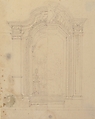 Design for Stage Set, Workshop of Leonardo Marini (Italian, Piedmontese documented ca. 1730–after 1797), Graphite or leadpoint with ruled and compass construction