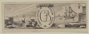 Design for a Vignette: Harbor Scene, Charles Percier (French, Paris 1764–1838 Paris), Pen and black ink with brush and gray wash