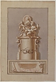 Design for a Tomb, Pietro Bracci Italian, Pen and brown ink, gray wash, over traces of graphite
