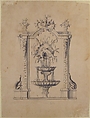 Design for a Fountain, Anonymous, French, 18th century, Pen and black ink, brush and gray wash