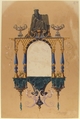 Design for Frame, Edouard [?] Bouvenne (French), Tempera and graphite