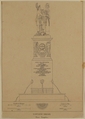 Fontaine Desaix, Charles Percier (French, Paris 1764–1838 Paris), Pen and black ink on tracing paper