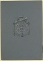 Design for a Cartouche, Anonymous, French, 19th century, Black chalk heightened with white chalk on blue paper; framing lines in white chalk