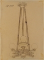 Design for a Chandelier, Anonymous, French, 19th century, Pen and brown ink