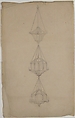 Designs for Hanging Lanterns, Anonymous, French, 19th century, Graphite