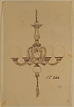 Designs for a Chandelier, Anonymous, French, 19th century, Pen and brown ink