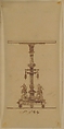 Design for a Table, Anonymous, French, 19th century, Pen and brown ink