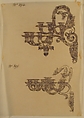 Designs for Two Sconces, Anonymous, French, 19th century, Pen and brown ink