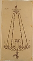 Design for a Chandelier, Anonymous, French, 19th century, Pen and brown ink