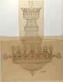 Design for a Crystal Chandelier, Anonymous, French, 19th century, Pen and brown ink
