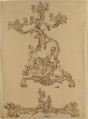Designs for Two Candelabras, Anonymous, French, 19th century, Pen and brown ink