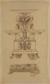 Design for a Candelabra, Anonymous, French, 19th century, Pen and brown ink