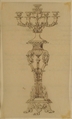 Design for a Candelabra, Anonymous, French, 19th century, Pen and brown ink
