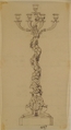 Design for a Candelabra, Anonymous, French, 19th century, Pen and brown ink