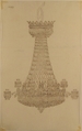 Design for a Chandelier, Anonymous, French, 19th century, Pen and brown ink