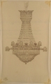 Design for a Chandelier, Anonymous, French, 19th century, Pen and brown ink