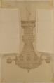 Design for a Crystal Chandelier, Anonymous, French, 19th century, Pen and brown ink