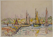 Concarneau, Paul Signac (French, Paris 1863–1935 Paris), Black chalk and watercolor