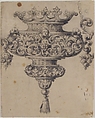 Design for a Sconce, Anonymous, French, 19th century, Brush and black wash, gray wash