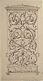Design for Back of a Sedan Chair, Anonymous, French, 18th century, Pen and brown ink, brush and gray wash, graphite