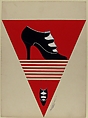 Black Pump with Ruffled Vamp for Delman's Shoes, New York, Erté (Romain de Tirtoff) (French (born Russia), St. Petersburg 1892–1990 Paris), Gouache