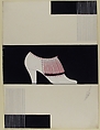 White High-Vamp Pump with Red and White Fringe for Delman's Shoes, New York, Erté (Romain de Tirtoff) (French (born Russia), St. Petersburg 1892–1990 Paris), Gouache