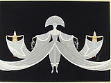 "La Mer Blanche": Costume Design for "Les Mers," George White's Scandals, New York, Erté (Romain de Tirtoff) (French (born Russia), St. Petersburg 1892–1990 Paris), Gouache silver metallic paint on cardboard.