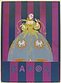 Costume Design for "Manon," Chicago Opera Company, 1922, Erté (Romain de Tirtoff) (French (born Russia), St. Petersburg 1892–1990 Paris), Goauche on cardboard