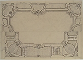 Design for Grand Salon Ceiling, Hôtel Hope, Jules-Edmond-Charles Lachaise (French, died 1897), Pen and black ink, brush and black wash, and graphite