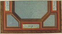 Design for Ceiling, Hôtel Hope, Jules-Edmond-Charles Lachaise (French, died 1897), Pen and black ink, gouache, and watercolor