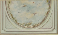 Design for Grand Salon Ceiling, Hôtel Hope, Jules-Edmond-Charles Lachaise (French, died 1897), Pen and black ink, and gouache