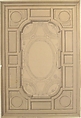 Design for Trompe L'Oeil Ceiling for Dining Room, Hôtel de Trévise, Jules-Edmond-Charles Lachaise (French, died 1897), Pen and black ink, brush and brown and gray washes